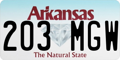 AR license plate 203MGW