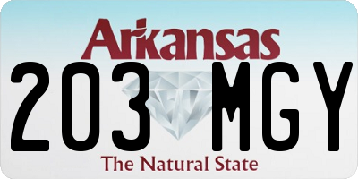 AR license plate 203MGY