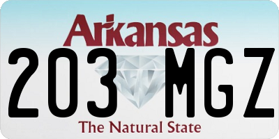 AR license plate 203MGZ