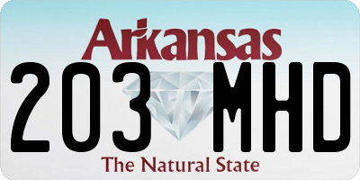 AR license plate 203MHD