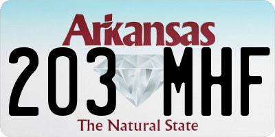 AR license plate 203MHF