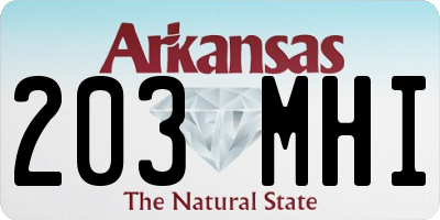 AR license plate 203MHI