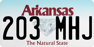 AR license plate 203MHJ