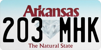 AR license plate 203MHK