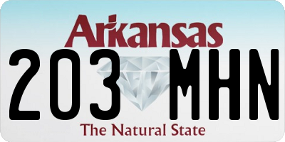 AR license plate 203MHN
