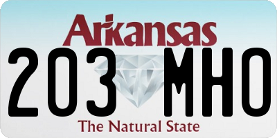 AR license plate 203MHO