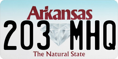 AR license plate 203MHQ