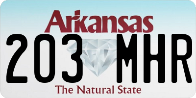 AR license plate 203MHR