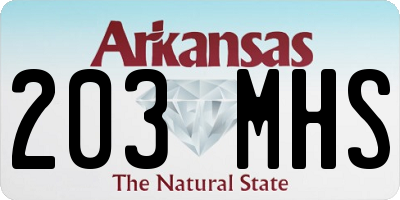 AR license plate 203MHS