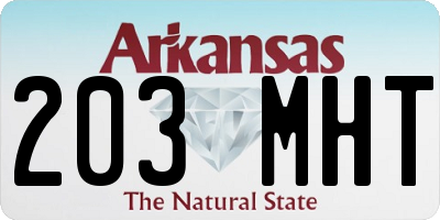 AR license plate 203MHT
