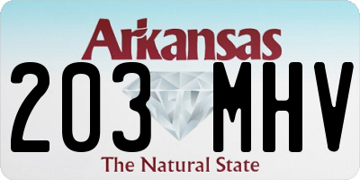 AR license plate 203MHV