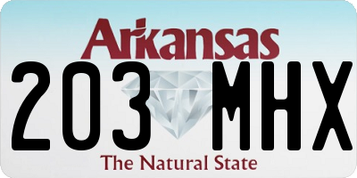 AR license plate 203MHX
