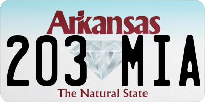 AR license plate 203MIA