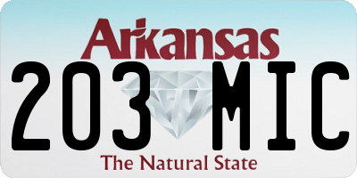 AR license plate 203MIC