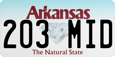 AR license plate 203MID