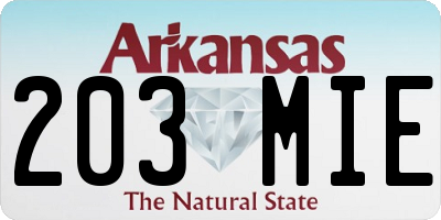 AR license plate 203MIE