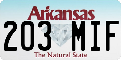 AR license plate 203MIF