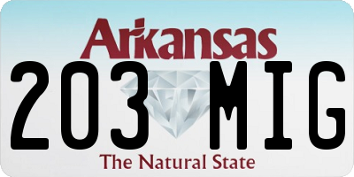 AR license plate 203MIG