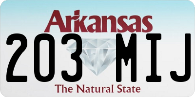 AR license plate 203MIJ