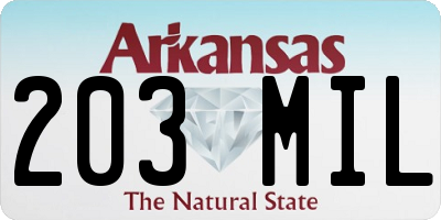 AR license plate 203MIL