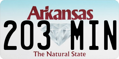 AR license plate 203MIN