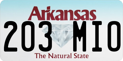 AR license plate 203MIO