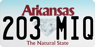 AR license plate 203MIQ