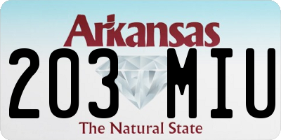 AR license plate 203MIU