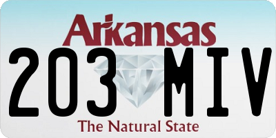 AR license plate 203MIV