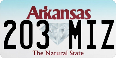 AR license plate 203MIZ