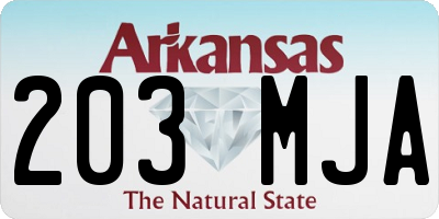AR license plate 203MJA