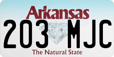 AR license plate 203MJC