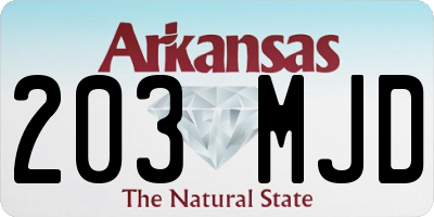 AR license plate 203MJD