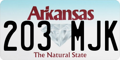 AR license plate 203MJK