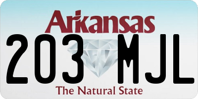 AR license plate 203MJL