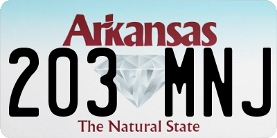 AR license plate 203MNJ