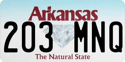 AR license plate 203MNQ