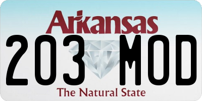 AR license plate 203MOD