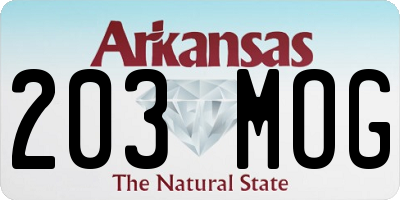 AR license plate 203MOG
