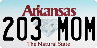 AR license plate 203MOM