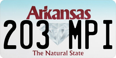 AR license plate 203MPI