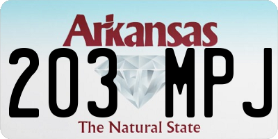 AR license plate 203MPJ