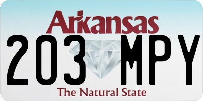 AR license plate 203MPY