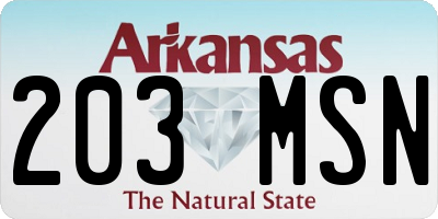 AR license plate 203MSN
