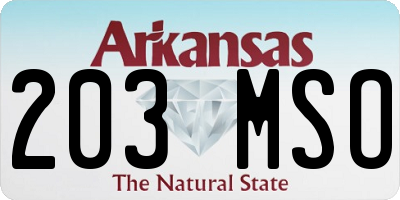 AR license plate 203MSO