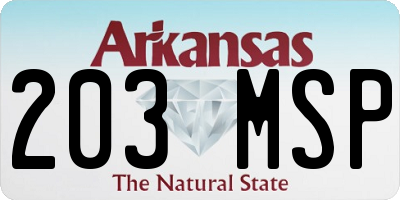AR license plate 203MSP