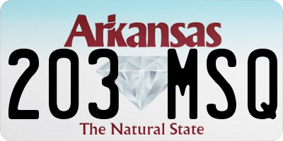 AR license plate 203MSQ