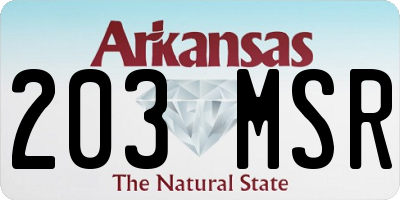 AR license plate 203MSR