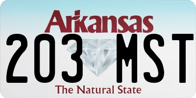 AR license plate 203MST