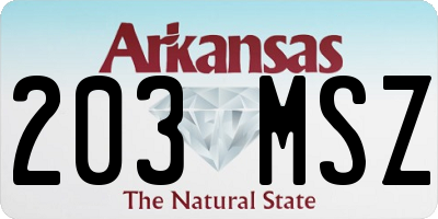 AR license plate 203MSZ